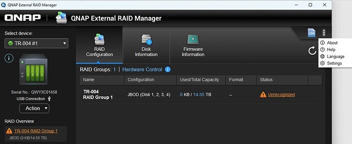 Nach Klick auf Aktualisieren