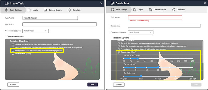 Face Detection & Customized Threshold