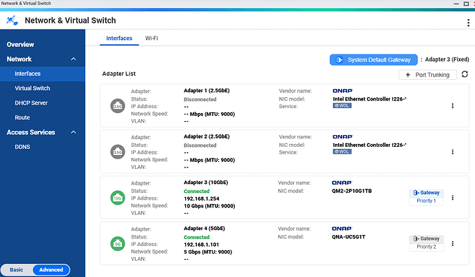 Netzwerkeinstellungen NAS