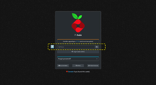 Tampilan login Pi-hole