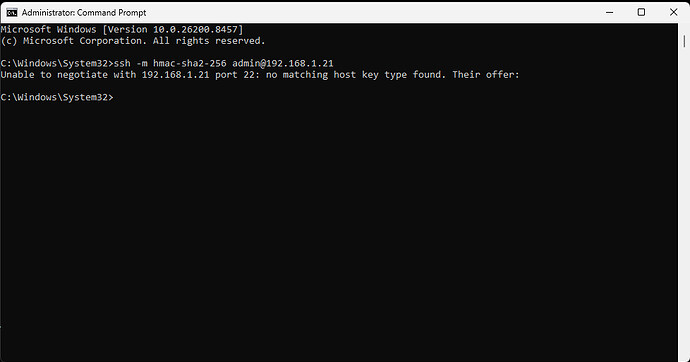 TS-459 SSH via elevated prompt